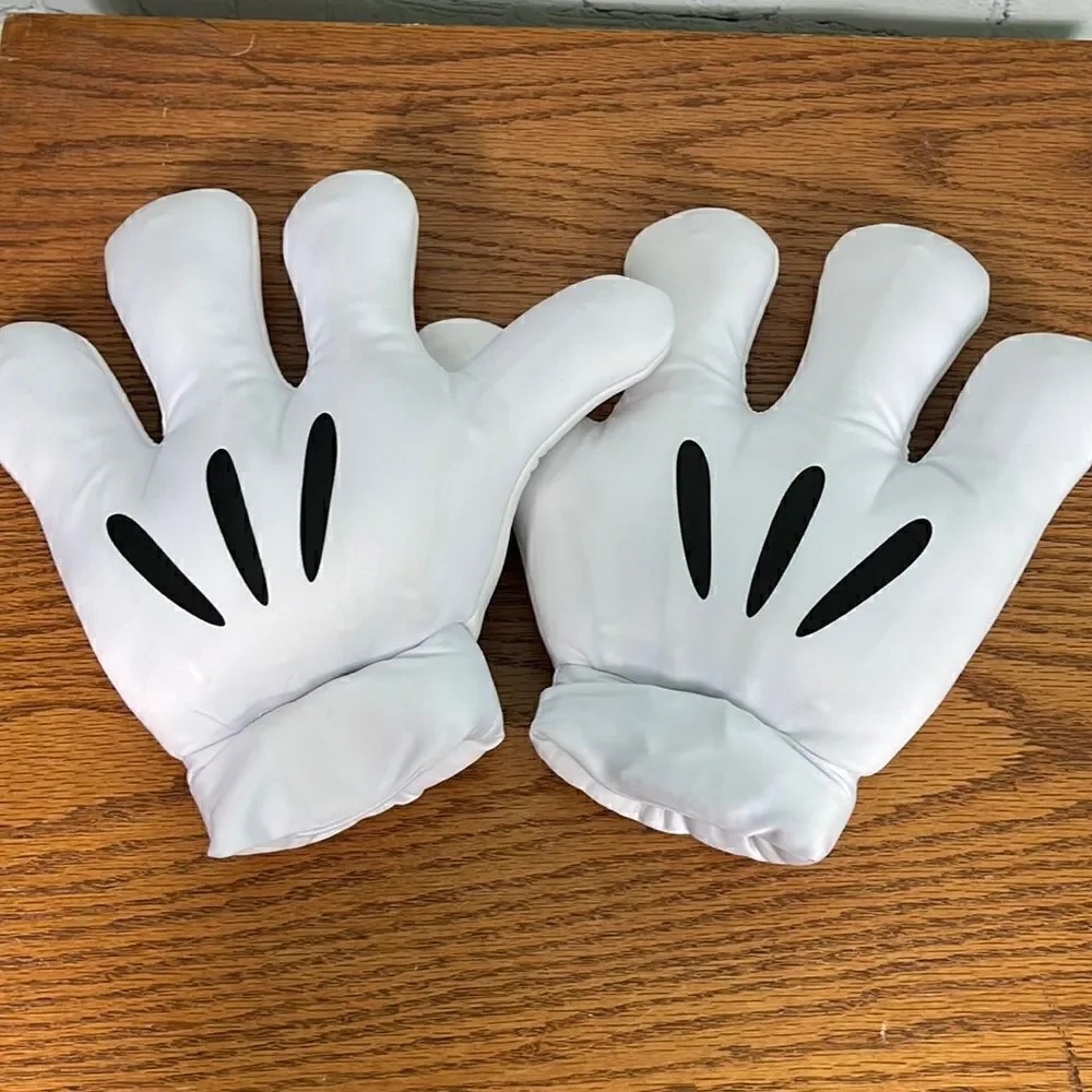 NWT Disney Light-Up Skeleton Mickey Gloves and Spiderweb Mickey Ear Headband Set